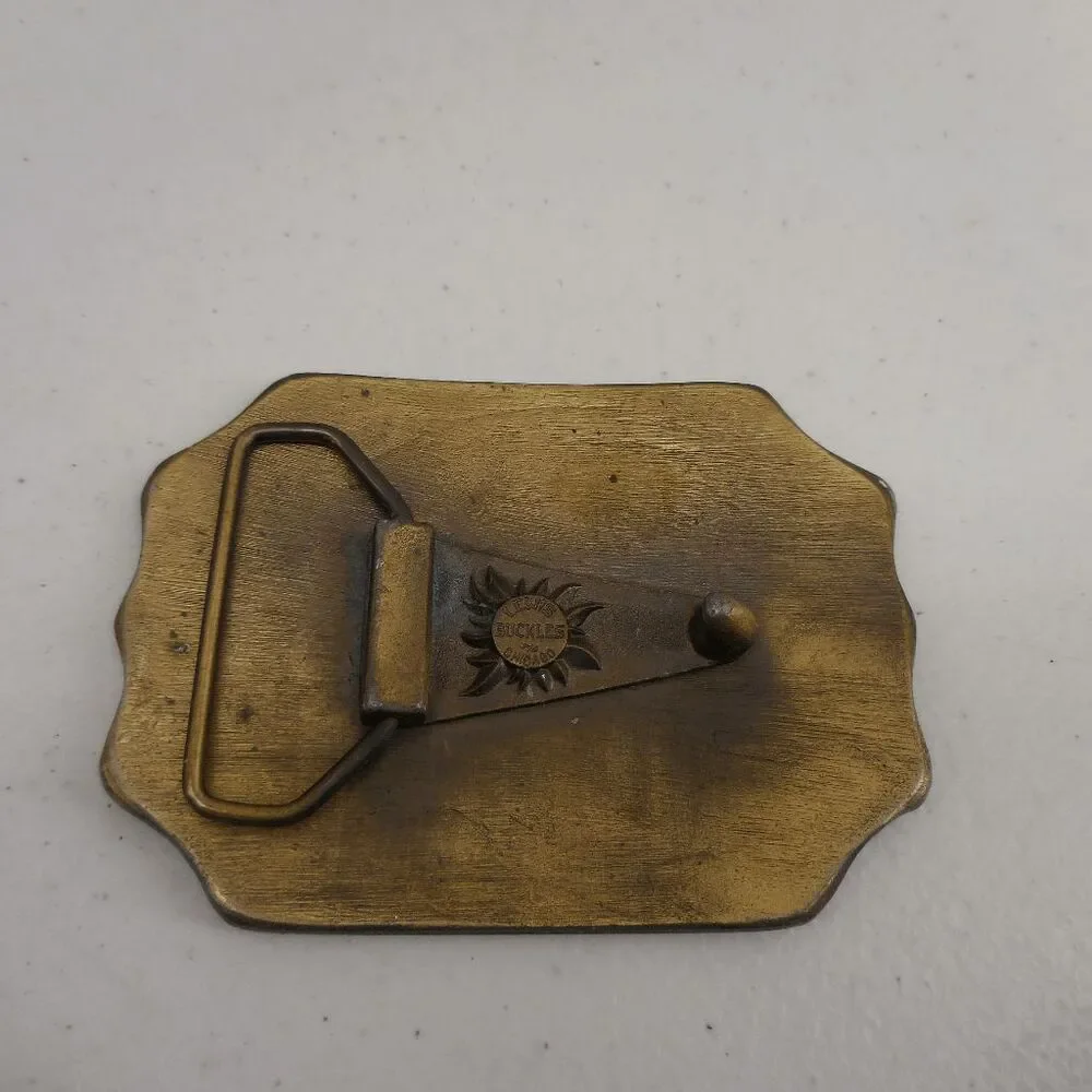Harley Davidson Belt Buckle Lewis Buckles Chicago brushed brass/bronze vintage - Picture 3 of 3